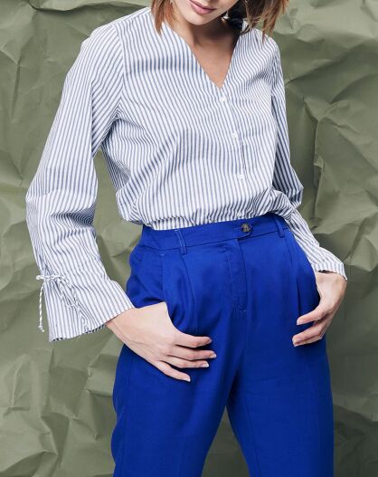 Chemise Natasha à rayures bleu/blanc